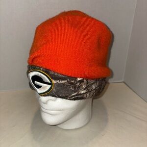 Green Bay Packers Camo & Hunting Orange Stocking Hat Official NFL Adult One Size